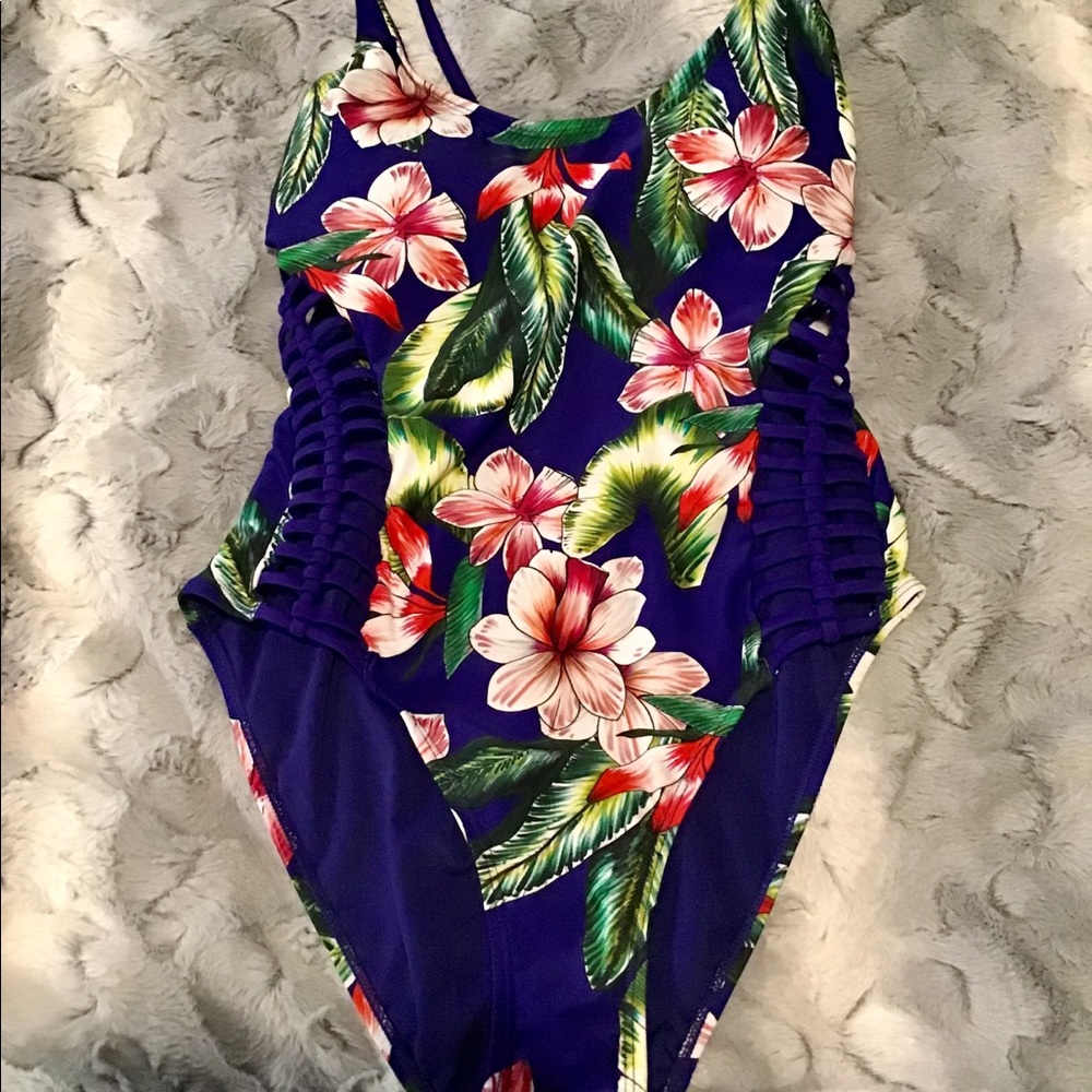 Rachel Roy Secret Garden Cut Out Swimsuit